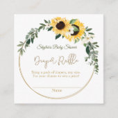 Sonnenblumen-Baby-Duschdiapers Raffle Umschließung Begleitkarte (Vorderseite)