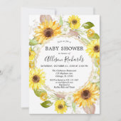 Sonnenblumen Baby Dusche Einladungen Aquarell (Vorderseite)