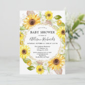 Sonnenblumen Baby Dusche Einladungen Aquarell (Stehend Vorderseite)