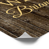 Sonnenblumen Baby Dusche Rustikales Holz Begrüßung Poster (Ecke)