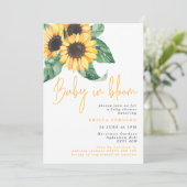 Sonnenblumen Baby in Bloom Baby Dusche Einladung (Stehend Vorderseite)