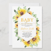 Sonnenblumen Baby in Bloom Baby Dusche Einladung (Vorderseite)
