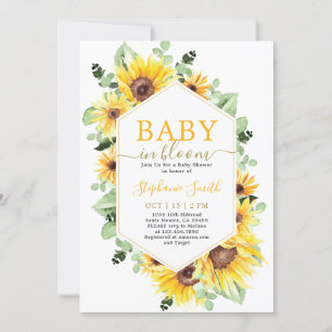 Sonnenblumen Baby in Bloom Baby Dusche Einladung