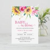 Sonnenblumen Baby in Bloom Baby Dusche Einladung (Stehend Vorderseite)