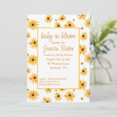 Sonnenblumen Baby in Blütendusche Einladung (Stehend Vorderseite)