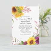 Sonnenblumen Baby oder Brautparty per Post Einladung (Stehend Vorderseite)
