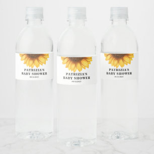 Sonnenblumen-Baby-Party Wasserflaschenetikett