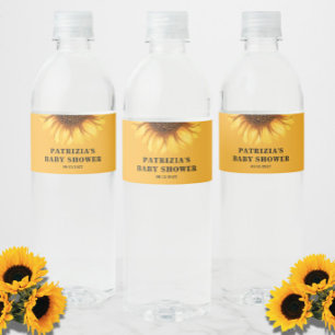 Sonnenblumen-Baby-Party Wasserflaschenetikett