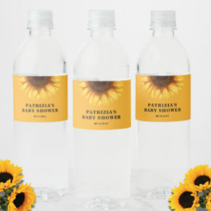 Sonnenblumen-Baby-Party Wasserflaschenetikett