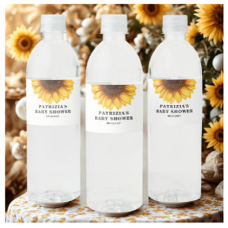 Sonnenblumen-Baby-Party Wasserflaschenetikett