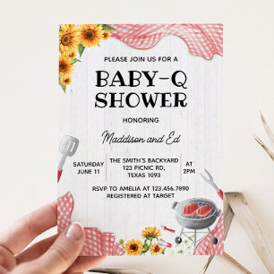 Sonnenblumen-Baby-Q-Baby-Party Einladung