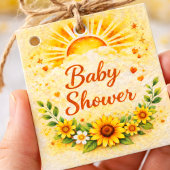 Sonnenblumen-Baby-Shower-Blumendesign Geschenkanhänger