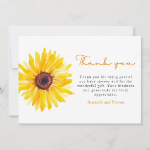 Sonnenblumen-Baby-Shower-Dankeskarten Dankeskarte