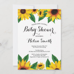 Sonnenblumen-Baby-Shower-Einladung Einladung