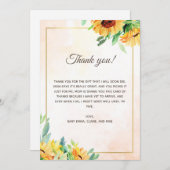 Sonnenblumen Babydusche Danke Karte (Vorne/Hinten)