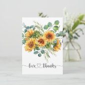 Sonnenblumen Babydusche Danke Karte (Stehend Vorderseite)