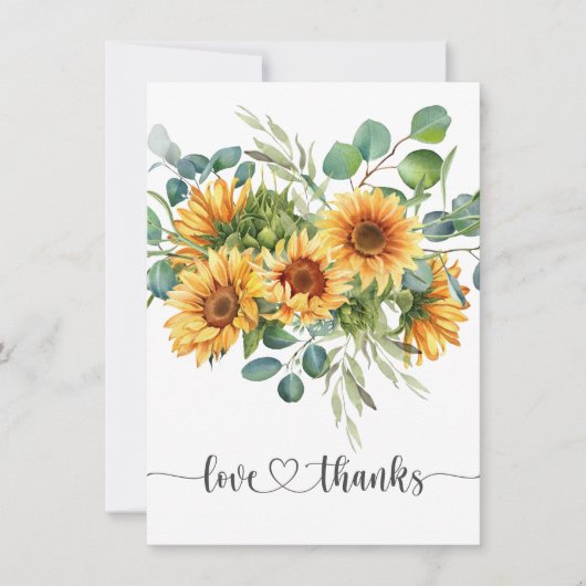 Sonnenblumen Babydusche Danke Karte (Vorderseite)
