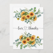 Sonnenblumen Babydusche Danke Karte (Vorne/Hinten)