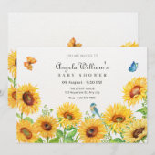 Sonnenblumen Babydusche Einladung (Vorne/Hinten)