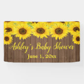 Sonnenblumen Babydusche Hintergrund Rustikale Holz Banner (Horizontal)