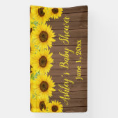 Sonnenblumen Babydusche Hintergrund Rustikale Holz Banner (Vertikal)