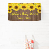 Sonnenblumen Babydusche Hintergrund Rustikale Holz Banner (InSitu)