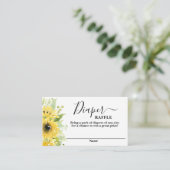 Sonnenblumen Babydusche Mädchen Diaper Raffelkarte Begleitkarte (Stehend Vorderseite)