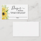 Sonnenblumen Babydusche Mädchen Diaper Raffelkarte Begleitkarte (Vorne/Hinten)