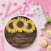 Sonnenblumen Babydusche Pappteller (Party)