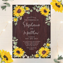 Sonnenblumen Babys atmen Lichter Wood Wedding