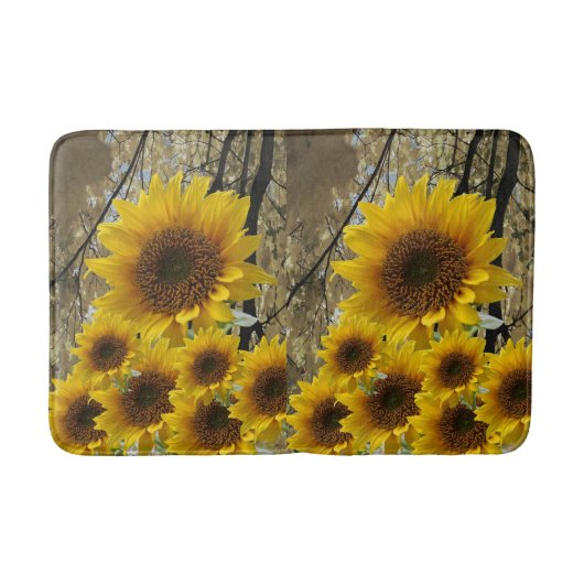 Sonnenblumen Badezimmer Badematte (Vorderseite)