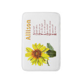 Sonnenblumen-Badezimmerteppich mit positiver Ermut Badematte (Vorderseite Vertikal)