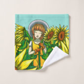 Sonnenblumen Badhandtuch Set (Waschlappen)