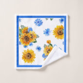 Sonnenblumen Badhandtuch Set (Waschlappen)