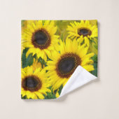 Sonnenblumen Badhandtuch Set (Waschlappen)