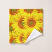 Sonnenblumen Badhandtuch Set (Waschlappen)