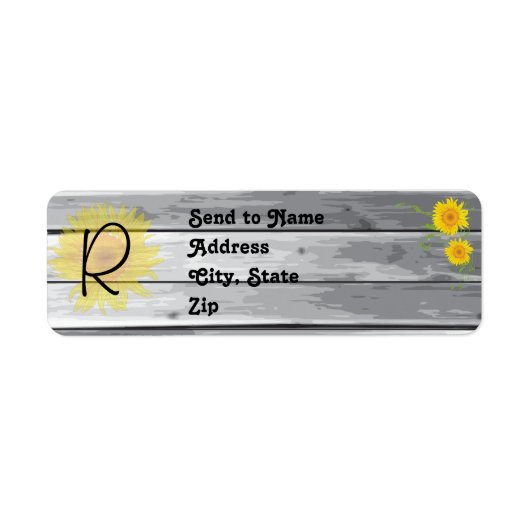 Sonnenblumen Barn Wood Collection Monogram Adresse (Vorne)