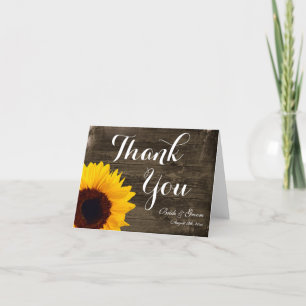 Sonnenblumen Barn Wood Hochzeit Danke Karten