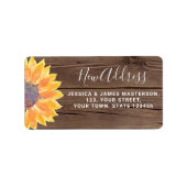 Sonnenblumen Barn Wood Neue Zuhause Rücksendeadres Adressaufkleber (Vorne)