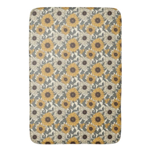 Sonnenblumen Bath Mat Badematte (Vorderseite Vertikal)