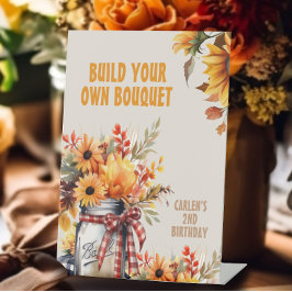 Sonnenblumen bauen Ihren eigenen Bouquet Sockelschild