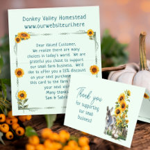 Sonnenblumen Bauernmarkt Gefaltete Kunden Danksagu