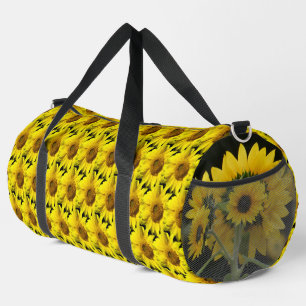 Sonnenblumen Baumkruste. BG Color Black Duffle Bag