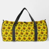 Sonnenblumen Baumkruste. BG Color Black Duffle Bag (Rückseite)