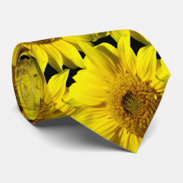 Sonnenblumen Baumkruste. BG Color Black Neck Tie Krawatte