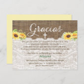 Sonnenblumen Bautismo Spanische Taufe Danke Karte (Vorne/Hinten)