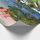 Sonnenblumen Beach Matt Wrapping Paper Geschenkpapier (Ecke)