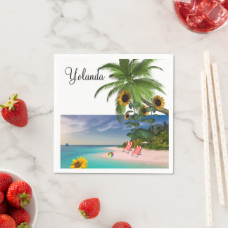 Sonnenblumen Beach Paper Napkins Serviette