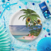 Sonnenblumen Beach Paper-Teller Pappteller (Party)