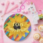 Sonnenblumen bearbeitbare Jahr Geburtstag Papierpl Pappteller (Party)